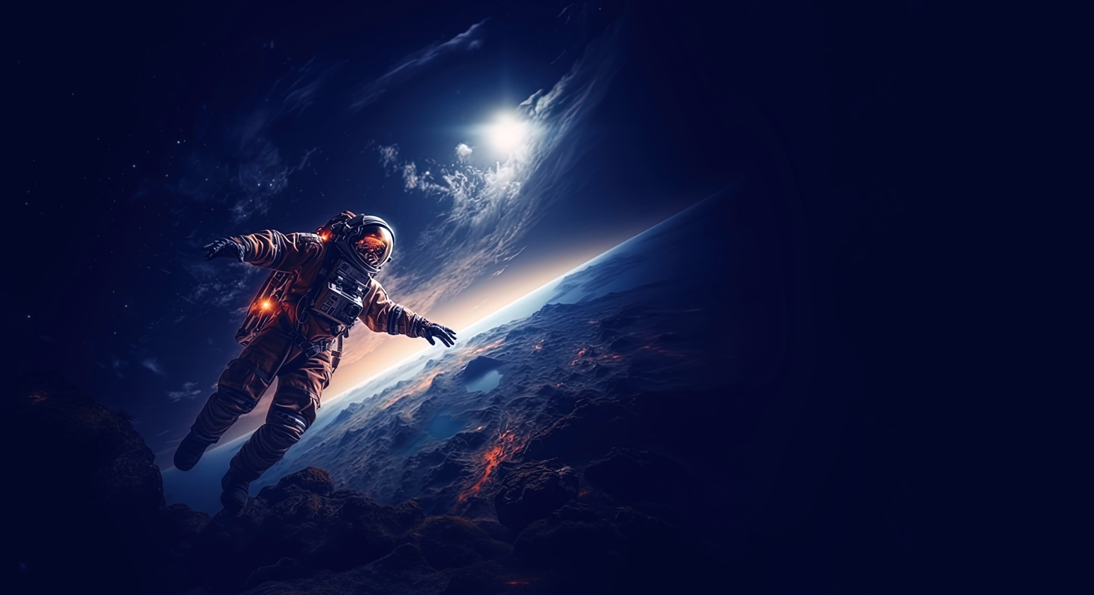 Astronaut floating in space